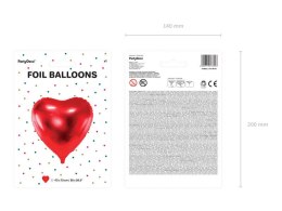 Balon foliowy Serce czerwone XXL 72x73cm Partydeco