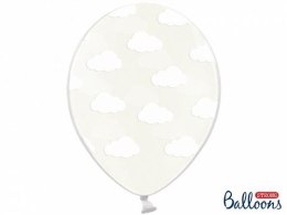 Balony 30cm, Chmurki, Crystal Clear (1 op. / 6 szt.) Partydeco