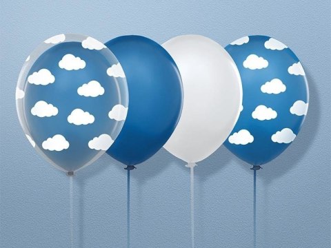 Balony 30cm, Chmurki, Crystal Clear (1 op. / 6 szt.) Partydeco Balony 30cm, Chmurki, Crystal Clear (1 op. / 6 szt.) Partydeco
