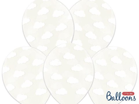 Balony 30cm, Chmurki, Crystal Clear (1 op. / 6 szt.) Partydeco Balony 30cm, Chmurki, Crystal Clear (1 op. / 6 szt.) Partydeco
