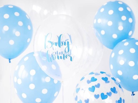 Balony Strong, Niebieskie Pastel w białe Kropki, 30cm, 6 szt. Partydeco Balony Strong, Niebieskie Pastel w białe Kropki, 30cm, 6 szt. Partydeco
