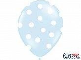 Balony Strong, Niebieskie Pastel w białe Kropki, 30cm, 6 szt. Partydeco Balony Strong, Niebieskie Pastel w białe Kropki, 30cm, 6 szt. Partydeco