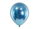 Balony lateksowe Glossy, Chrome, Niebieskie, 30cm, 50 szt. Partydeco