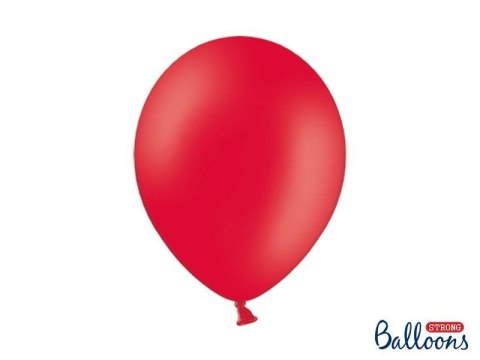 Balony lateksowe Strong, Czerwone, Pastel Poppy Red, 30cm, 50 szt. Partydeco