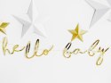 Baner Little Star - Hello Baby, złoty, 18x70cm Partydeco