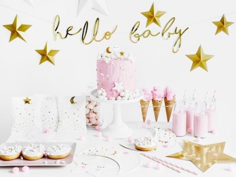 Baner Little Star - Hello Baby, złoty, 18x70cm Partydeco Baner Little Star - Hello Baby, złoty, 18x70cm Partydeco