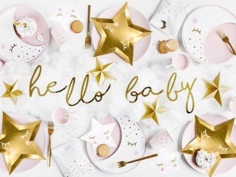 Baner Little Star - Hello Baby, złoty, 18x70cm Partydeco Baner Little Star - Hello Baby, złoty, 18x70cm Partydeco