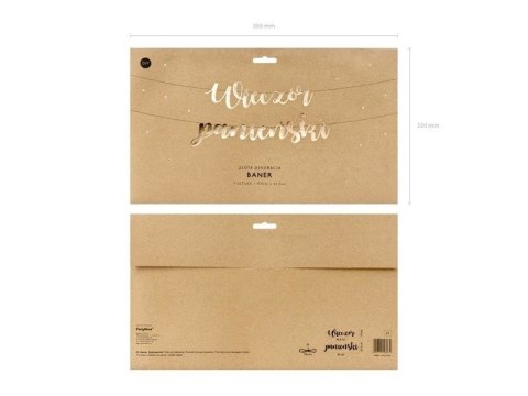 Baner Wieczór panieński, złoty, 150x21,5cm Partydeco Baner Wieczór panieński, złoty, 150x21,5cm Partydeco