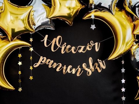 Baner Wieczór panieński, złoty, 150x21,5cm Partydeco Baner Wieczór panieński, złoty, 150x21,5cm Partydeco