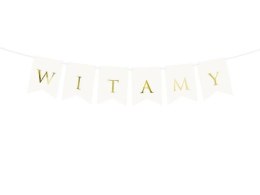 Girlanda powitalna, Baner Witamy, biały, 15cm x 80cm Partydeco