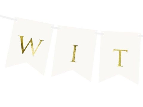 Girlanda powitalna, Baner Witamy, biały, 15cm x 80cm Partydeco Girlanda powitalna, Baner Witamy, biały, 15cm x 80cm Partydeco