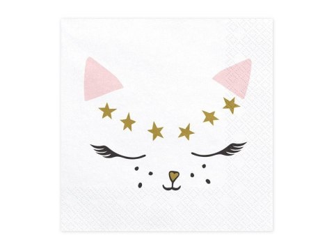 Serwetki Kotek meow, 33x33cm (1 op. / 20 szt.) Partydeco