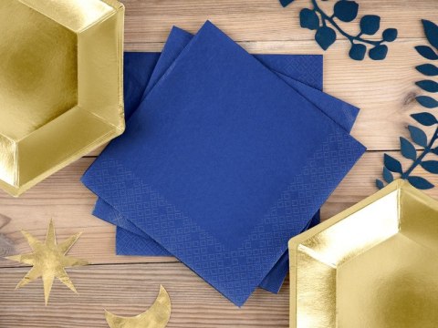 Serwetki trójwarstwowe, granatowe, 33x33cm (1 op. / 20 szt.) Partydeco Serwetki trójwarstwowe, granatowe, 33x33cm (1 op. / 20 szt.) Partydeco