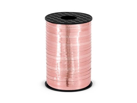 Wstążka plastikowa, Różowe złoto 5mm/225m Partydeco Wstążka plastikowa, Różowe złoto 5mm/225m Partydeco