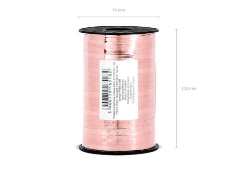Wstążka plastikowa, Różowe złoto 5mm/225m Partydeco Wstążka plastikowa, Różowe złoto 5mm/225m Partydeco