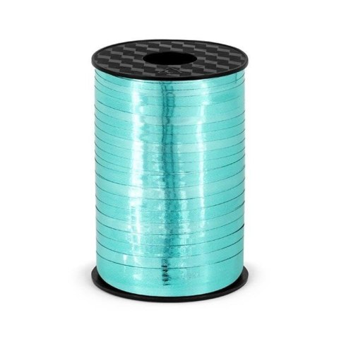 Wstążka plastikowa, Turkus Tiffany, metalizowana, 5mm/225m Partydeco