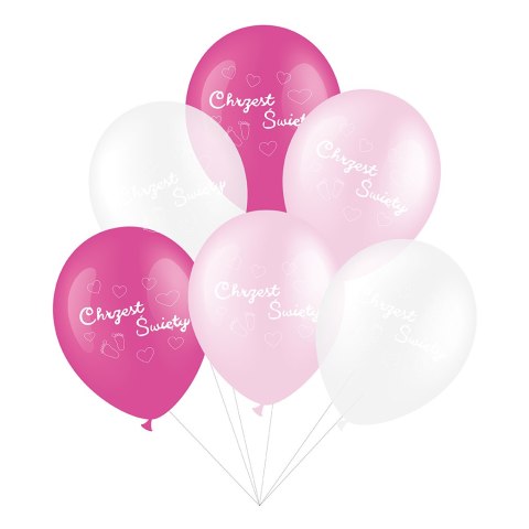 Zestaw balonów lateksowych, Chrzest Święty, Różowe, 6 szt. PartyPal Zestaw balonów lateksowych, Chrzest Święty, Różowe, 6 szt. PartyPal