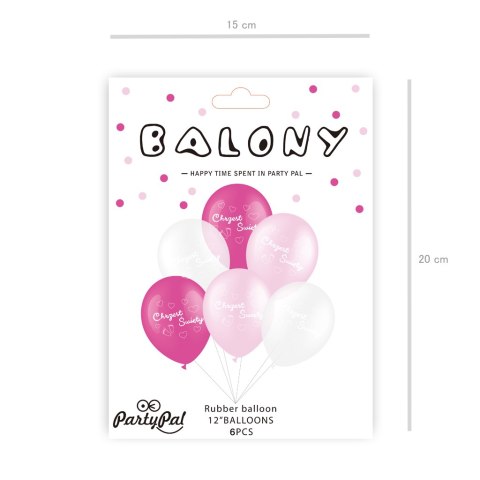 Zestaw balonów lateksowych, Chrzest Święty, Różowe, 6 szt. PartyPal Zestaw balonów lateksowych, Chrzest Święty, Różowe, 6 szt. PartyPal
