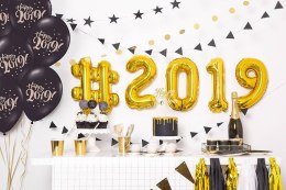 Balon foliowy Cyfra 2, 35cm, złoty Partydeco