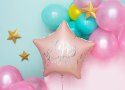 Balon foliowy Happy Birthday ! Różowa gwiazda 40 cm Partydeco