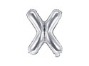Balon foliowy Litera X 35cm, Srebrna Partydeco