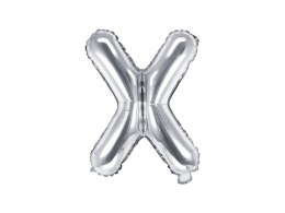 Balon foliowy Litera X 35cm, Srebrna Partydeco