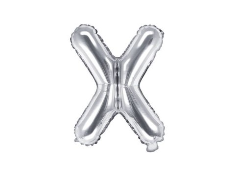 Balon foliowy Litera X 35cm, Srebrna Partydeco Balon foliowy Litera X 35cm, Srebrna Partydeco