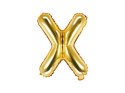 Balon foliowy Litera X 35cm, Złota Partydeco