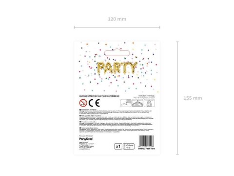 Balon foliowy Litera X 35cm, Złota Partydeco Balon foliowy Litera X 35cm, Złota Partydeco