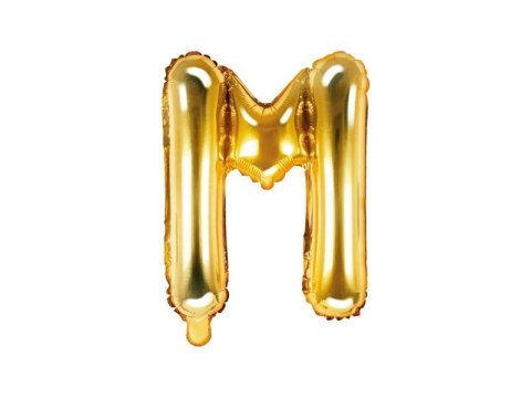 Balon foliowy Litera M 35cm, Złota Partydeco Balon foliowy Litera M 35cm, Złota Partydeco