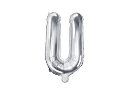 Balon foliowy Litera U 35cm, Srebrna Partydeco