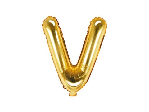 Balon foliowy Litera V 35cm, Złota Partydeco Balon foliowy Litera V 35cm, Złota Partydeco