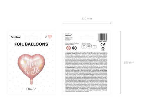 Balon foliowy Mom to Be, 35cm, różowy Partydeco Balon foliowy Mom to Be, 35cm, różowy Partydeco