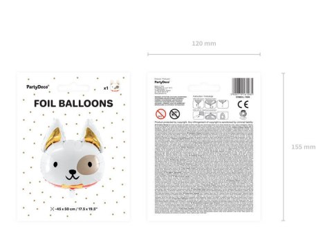 Balon foliowy Pies, 45x50cm Partydeco Balon foliowy Pies, 45x50cm Partydeco