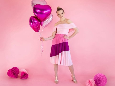 Balon foliowy Serce, 45cm, Ciemny Róż Partydeco Balon foliowy Serce, 45cm, Ciemny Róż Partydeco