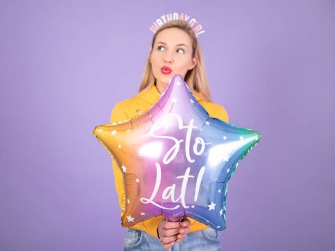 Balon foliowy Sto lat! Kolorowa gwiazda 40 cm Partydeco Balon foliowy Sto lat! Kolorowa gwiazda 40 cm Partydeco