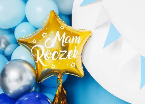 Balon foliowy złota Gwiazdka Mam Roczek, 48cm Partydeco Balon foliowy złota Gwiazdka Mam Roczek, 48cm Partydeco