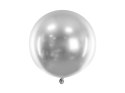 Balon lateksowy Gigant, Glossy, Chrome, Srebrny, 60cm, 1 szt. Partydeco