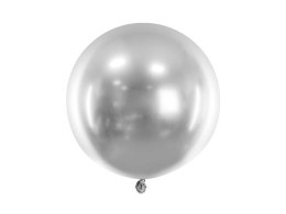 Balon lateksowy Gigant, Glossy, Chrome, Srebrny, 60cm, 1 szt. Partydeco