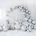 Balon lateksowy Gigant, Glossy, Chrome, Srebrny, 60cm, 1 szt. Partydeco