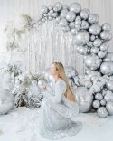 Balon lateksowy Gigant, Glossy, Chrome, Srebrny, 60cm, 1 szt. Partydeco