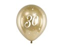 Balony Glossy 30 urodziny, Złoty chrom, 30cm, 6 szt. Partydeco