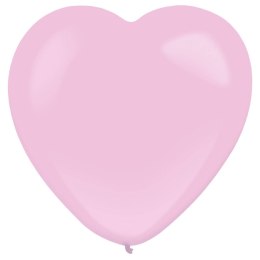 Balony Lateksowe Różowe Serca, Decorator Standard Heart Pink, 30cm, 50 szt. Amscan / Anagram