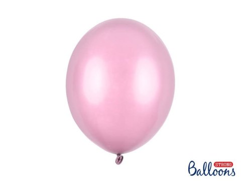 Balony Strong, Metaliczne Różowe 30cm, 10 szt. Partydeco