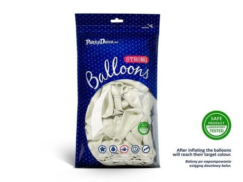 Balony lateksowe Strong, Białe, Pastel Pure White, 30cm, 50 szt. Partydeco Balony lateksowe Strong, Białe, Pastel Pure White, 30cm, 50 szt. Partydeco