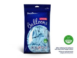 Balony lateksowe Strong, Błękitne, Pastel Light Blue, 30cm, 10 szt. Partydeco