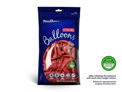 Balony lateksowe Strong, Czerwone, Metallic Poppy Red, 30cm, 100 szt. Partydeco Balony lateksowe Strong, Czerwone, Metallic Poppy Red, 30cm, 100 szt. Partydeco
