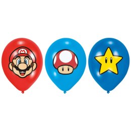 Balony lateksowe Super Mario Bros 28cm, 6 szt. Amscan / Anagram