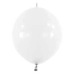 Balony lateksowe z łącznikiem Białe, Decorator Standard E-Link Frosty White,, 30cm, 50 szt. Amscan / Anagram