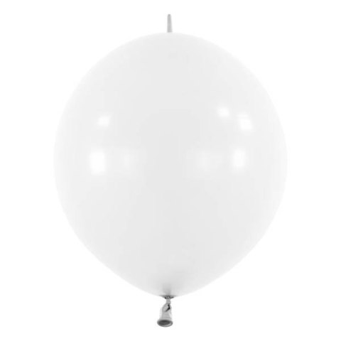 Balony lateksowe z łącznikiem Białe, Decorator Standard E-Link Frosty White,, 30cm, 50 szt. Amscan / Anagram